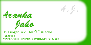 aranka jako business card